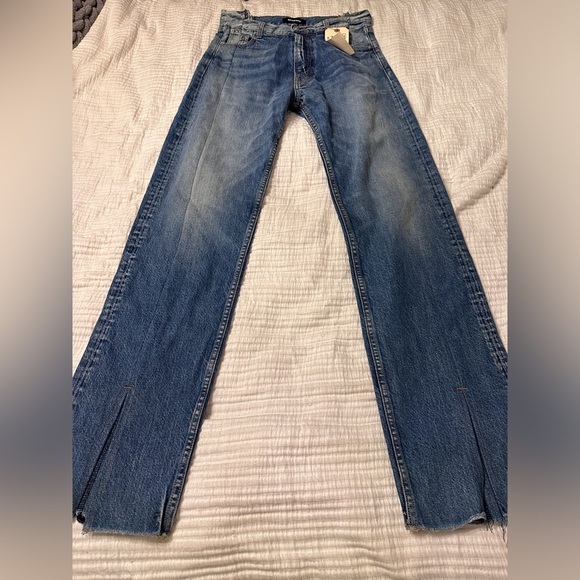 EB Denim His & Hers Block Split Hem Jeans - Measures 30 No Size Tag - Picture 5 of 15